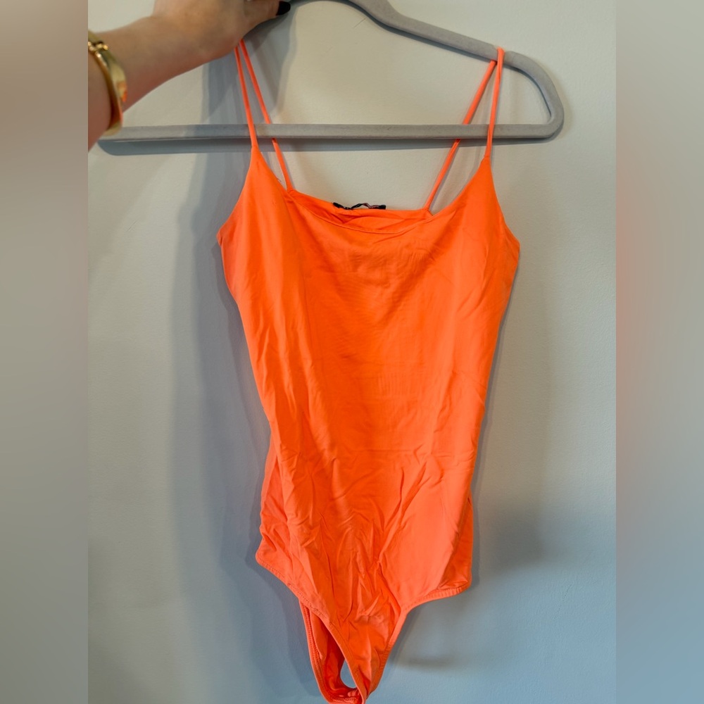 Zara Vibrant Neon Orange Blouse